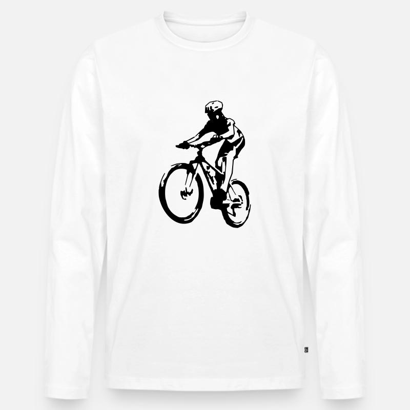 Mountainbiker - Männer Premium Bio Langarmshirt - Weiß