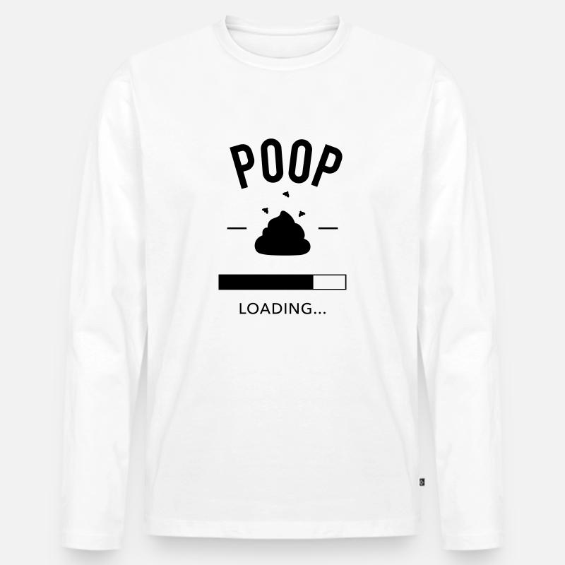 Poop loading - Männer Premium Bio Langarmshirt - Weiß