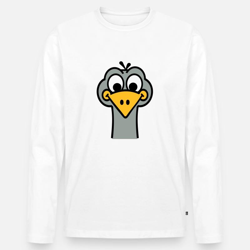 Strauß - Männer Premium Bio Langarmshirt - Weiß