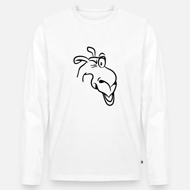 Kamel witzig - Männer Premium Bio Langarmshirt - Weiß