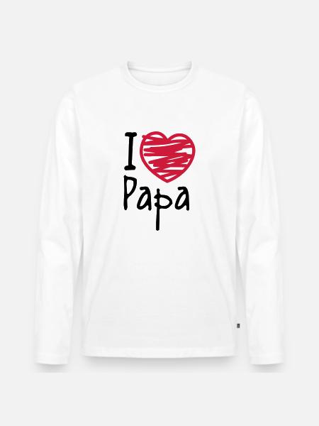 papa - Men's Premium Organic Long Sleeve Shirt - white