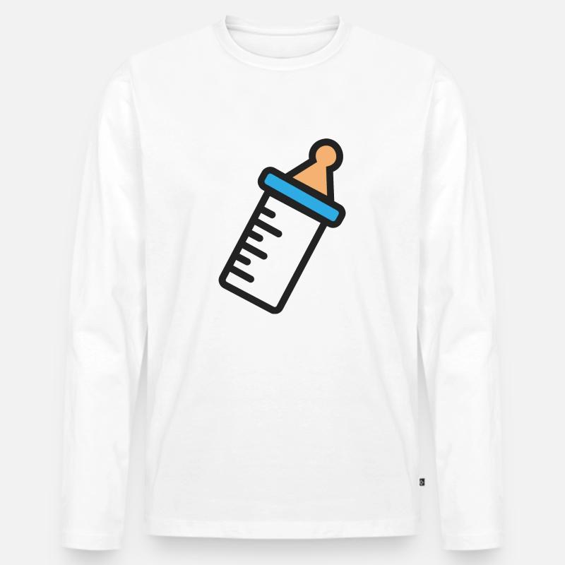 Milchflasche - Männer Premium Bio Langarmshirt - Weiß