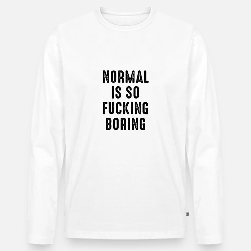 Normal - Männer Premium Bio Langarmshirt - Weiß