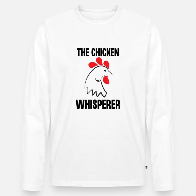 Der Hühnerflüsterer - Männer Premium Bio Langarmshirt - Weiß