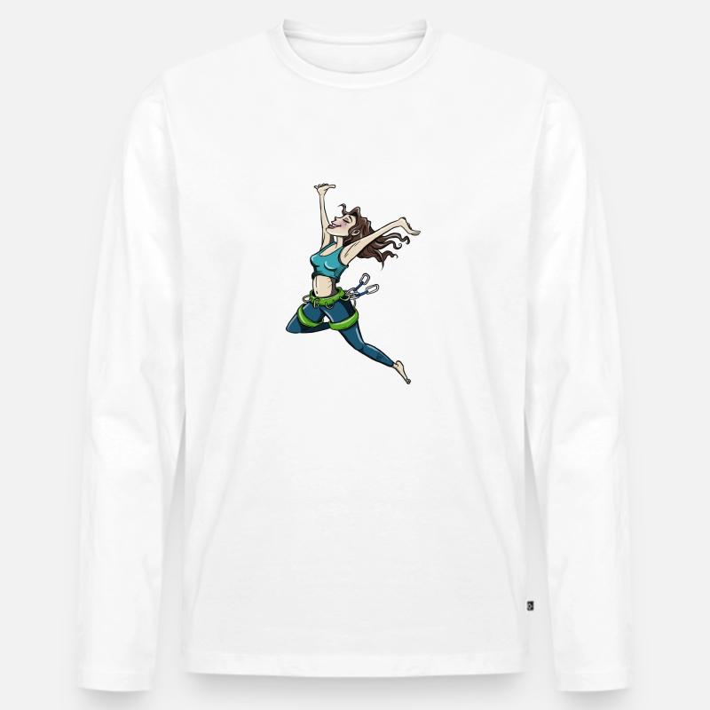 Successful Climb - Männer Premium Bio Langarmshirt - Weiß