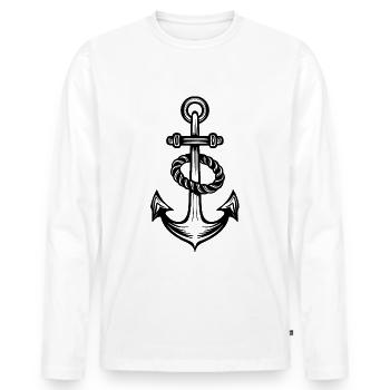Anchor Harbour - Men's Premium Organic Long Sleeve Shirt - white - Front - Nico (187cm)