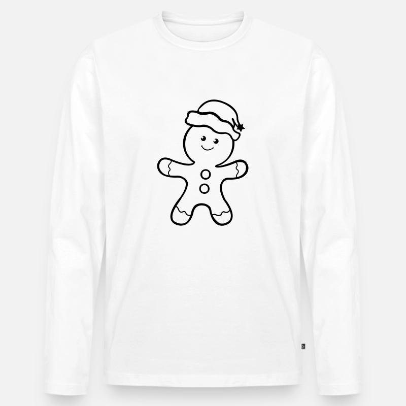 lebkuchenmann - Männer Premium Bio Langarmshirt - Weiß