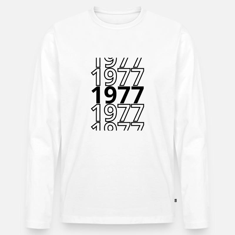 1977 1977 1977 - Männer Premium Bio Langarmshirt - Weiß