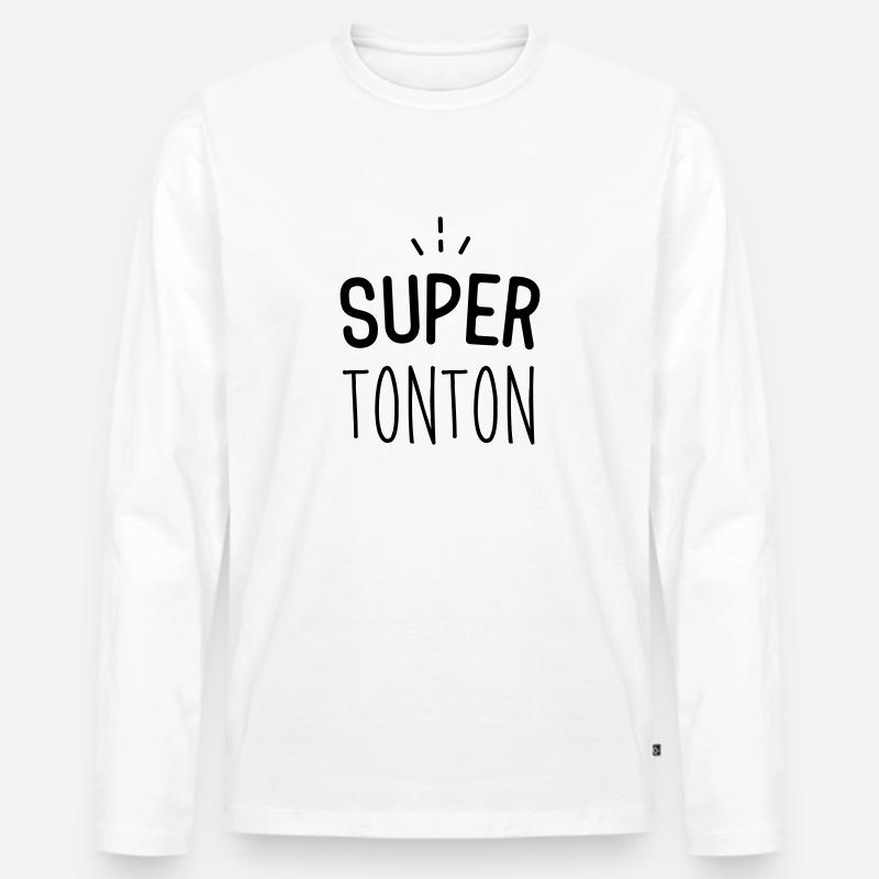 Super Onkel - Männer Premium Bio Langarmshirt - Weiß