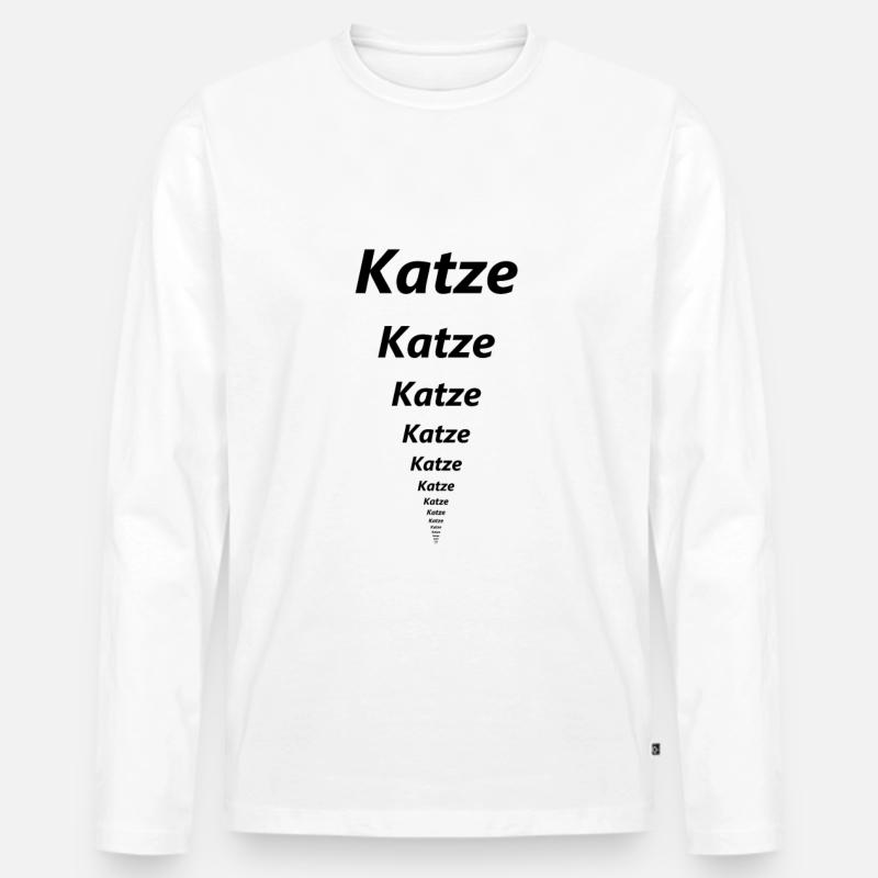 Katze Katze Katze - Männer Premium Bio Langarmshirt - Weiß