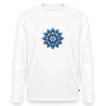 Sky Blossom - Männer Premium Bio Langarmshirt - Weiß - Vorne - Nico (187cm)