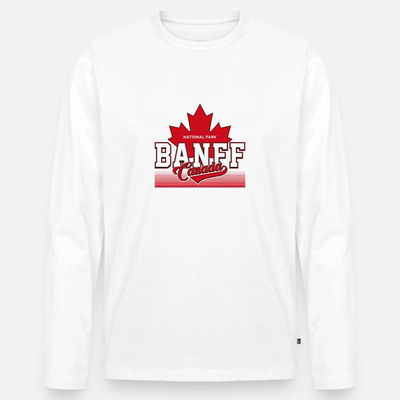 Banff Canada - Männer Premium Bio Langarmshirt - Weiß