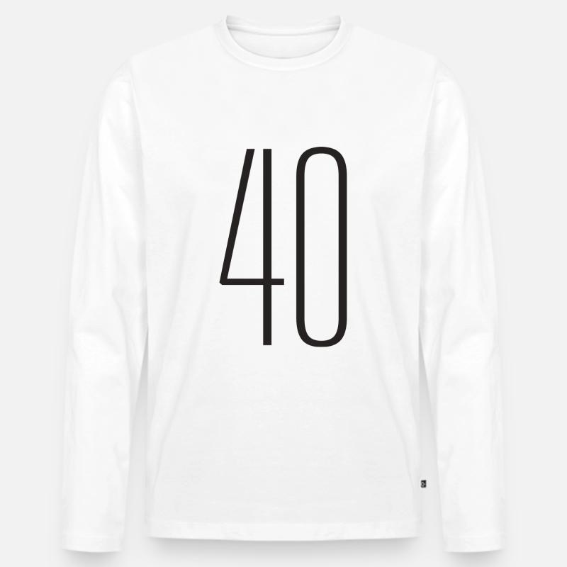 40 - Männer Premium Bio Langarmshirt - Weiß
