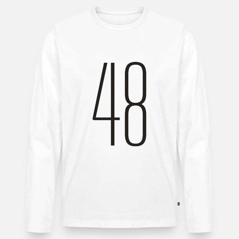 48 - Männer Premium Bio Langarmshirt - Weiß