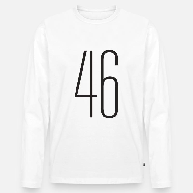 46 - Männer Premium Bio Langarmshirt - Weiß