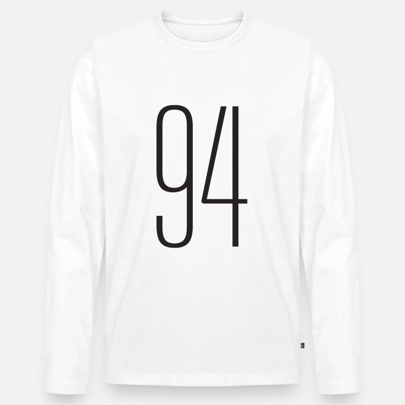 94 - Männer Premium Bio Langarmshirt - Weiß