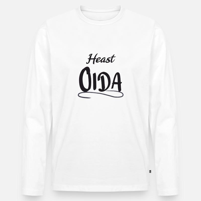 heast oida - Männer Premium Bio Langarmshirt - Weiß