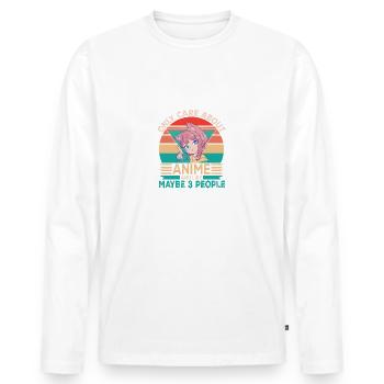 Only care about anime and like maybe 3 people - Männer Premium Bio Langarmshirt - Weiß - Vorne - Nico (187cm)