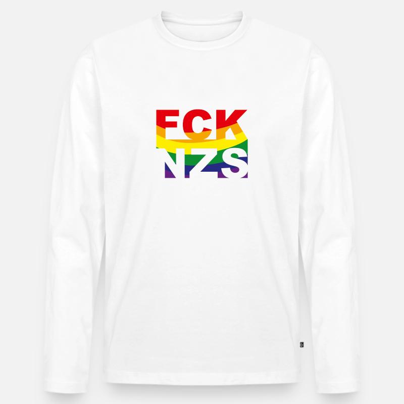 FCK NZS Pride Edition - Männer Premium Bio Langarmshirt - Weiß
