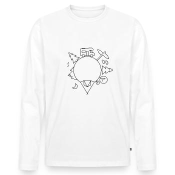 Camping - Men's Premium Organic Long Sleeve Shirt - white - Front - Nico (187cm)