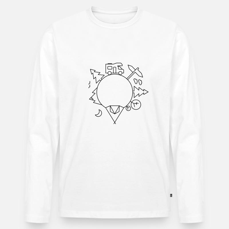 Camping - Männer Premium Bio Langarmshirt - Weiß