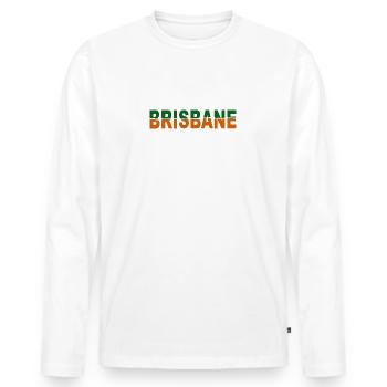 BRISBANE - Queensland - Australia - Men's Premium Organic Long Sleeve Shirt - white - Front - Nico (187cm)