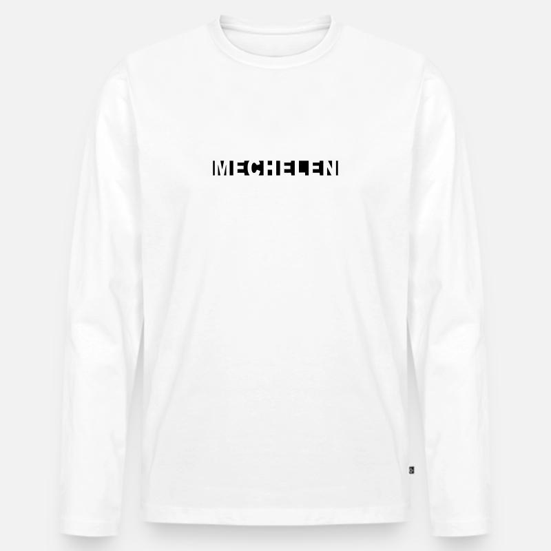 Mechelen - Männer Premium Bio Langarmshirt - Weiß