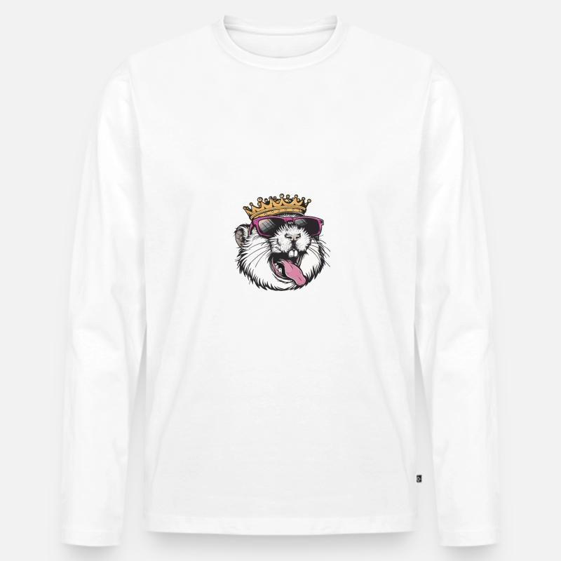 Hamster Comic - Männer Premium Bio Langarmshirt - Weiß