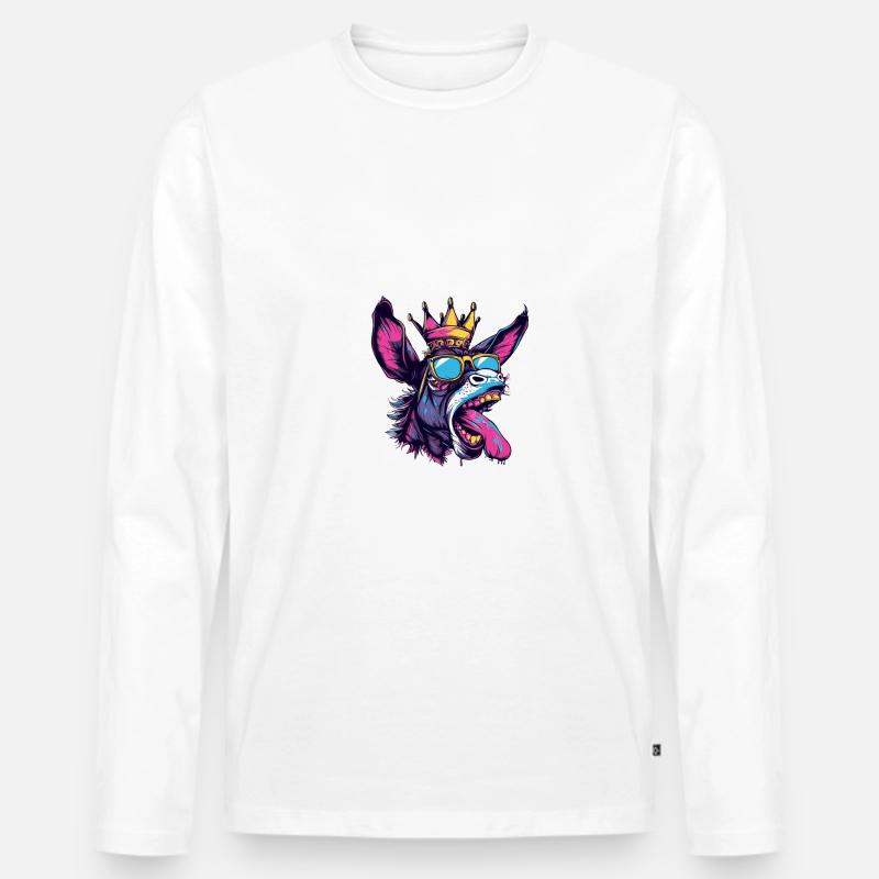 Esel Comic - Männer Premium Bio Langarmshirt - Weiß