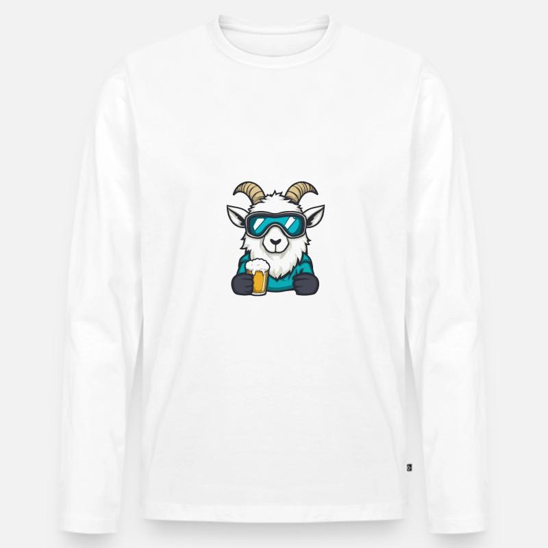 Bergziege Ski Bier - Männer Premium Bio Langarmshirt - Weiß