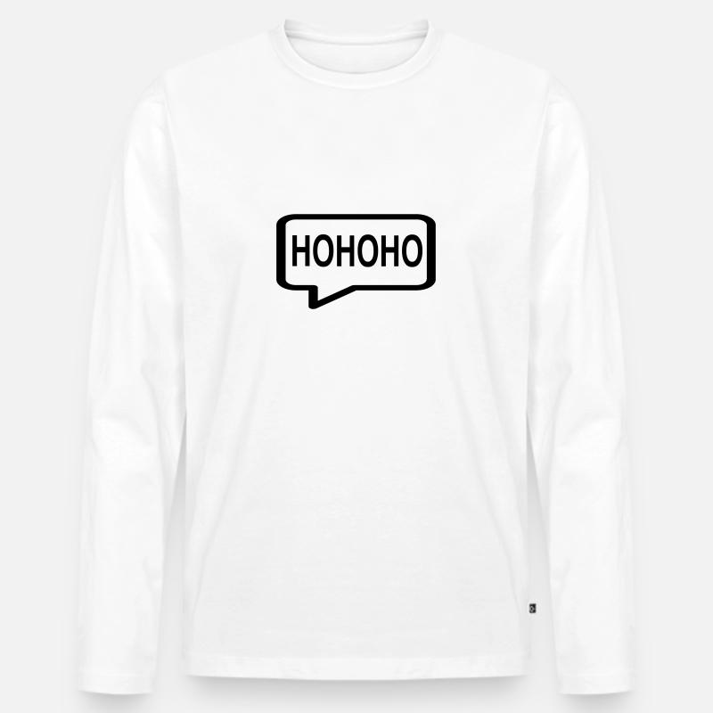Ho Ho Ho - Männer Premium Bio Langarmshirt - Weiß