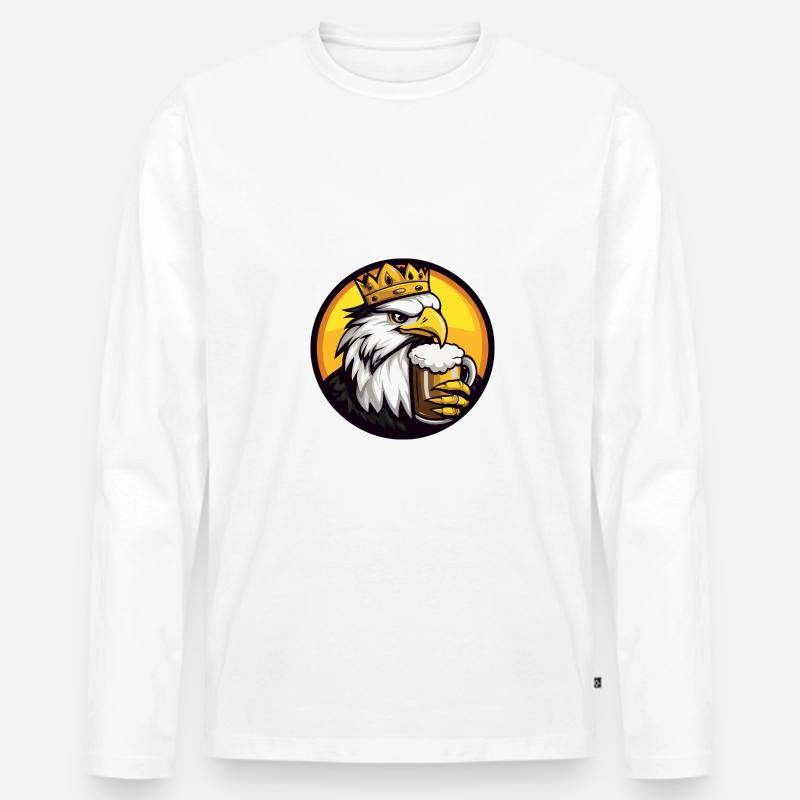 Adler Bier Comic - Männer Premium Bio Langarmshirt - Weiß