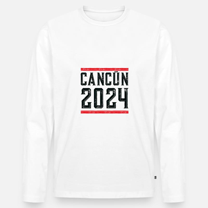 Cancun 2024 - Männer Premium Bio Langarmshirt - Weiß