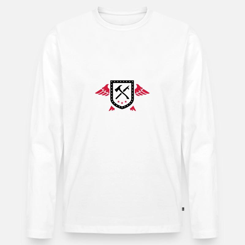 Feuerwehrmann - Hilfe - Männer Premium Bio Langarmshirt - Weiß