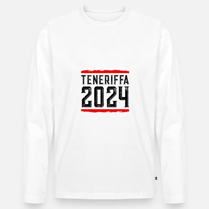 Teneriffa 2024 - Männer Premium Bio Langarmshirt - Weiß