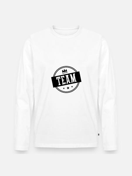 Team Circle - Men's Premium Organic Long Sleeve Shirt - white
