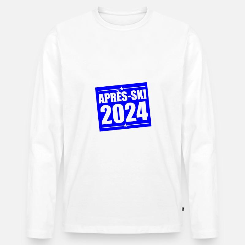 Apres Ski 2024 - Männer Premium Bio Langarmshirt - Weiß