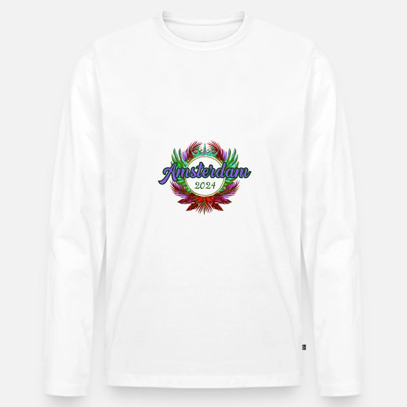 Amsterdam 2024 Team - Männer Premium Bio Langarmshirt - Weiß