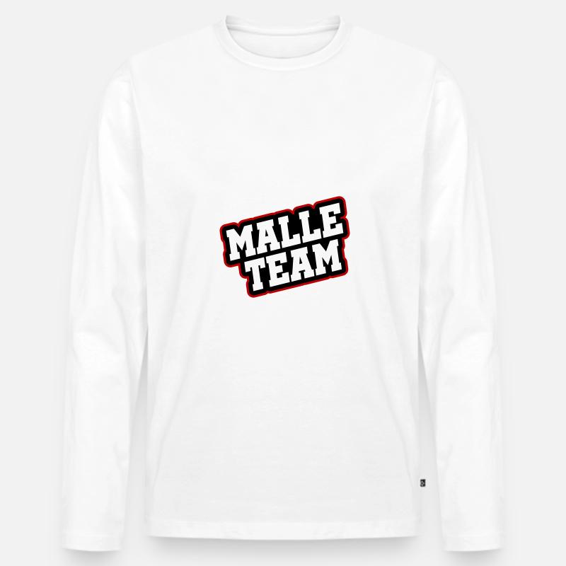 Malle Team - Männer Premium Bio Langarmshirt - Weiß