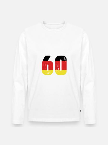 60 Numéro Jersey Allemagne - T-shirt manches longues Premium bio Homme - blanc