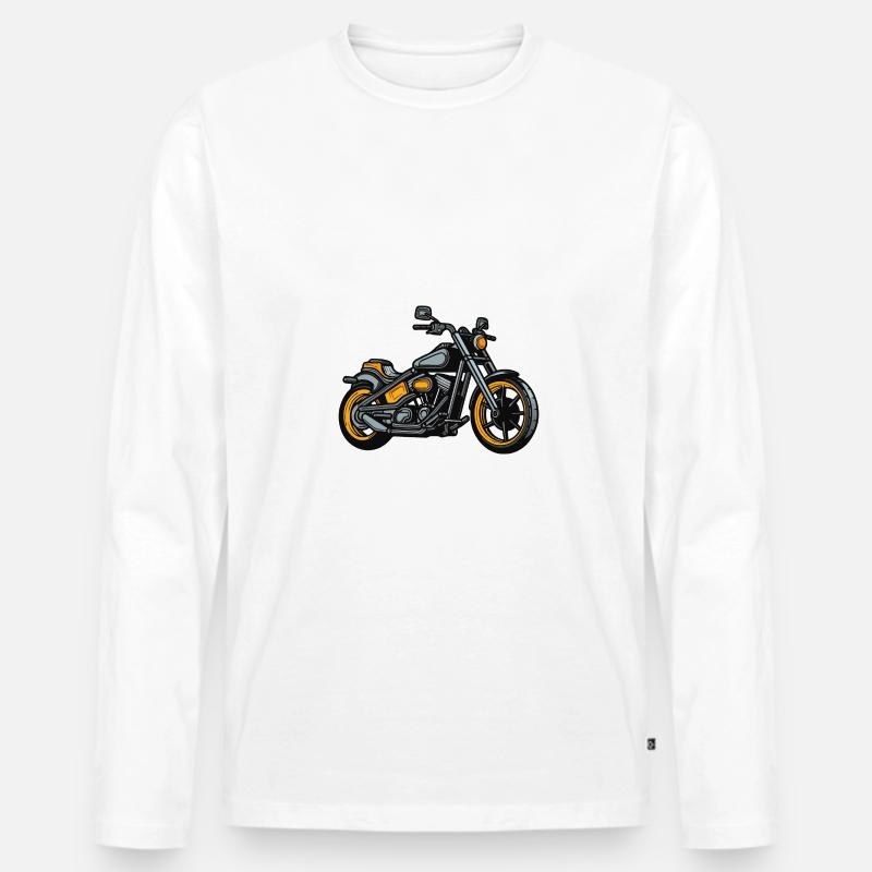 Motorrad Biker - Männer Premium Bio Langarmshirt - Weiß