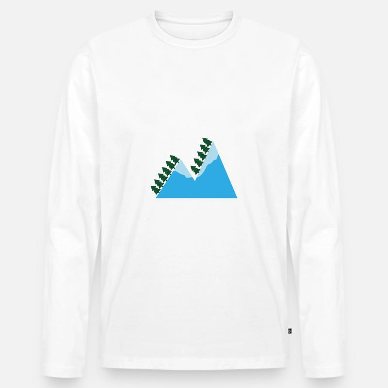 Berge - Männer Premium Bio Langarmshirt - Weiß