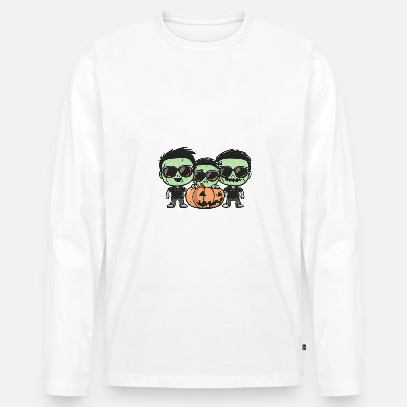 Zombies Halloween Cool - Männer Premium Bio Langarmshirt - Weiß