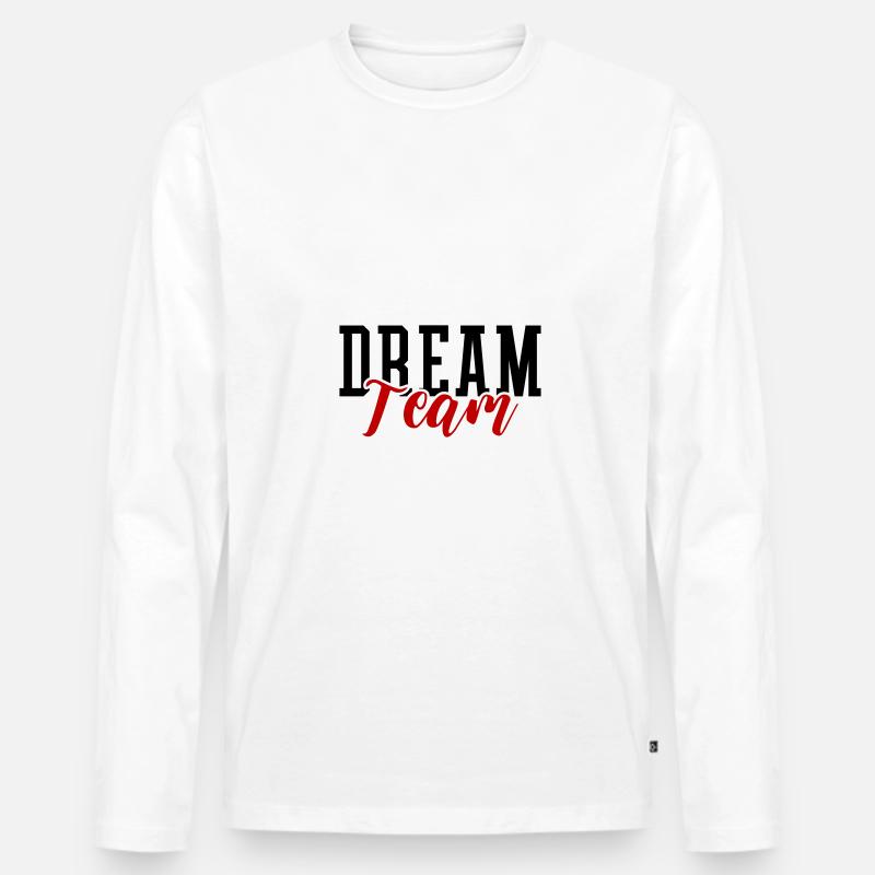 Dream Team - Männer Premium Bio Langarmshirt - Weiß
