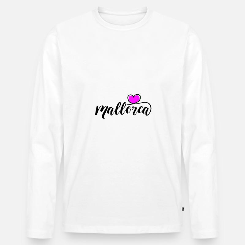 Mallorca Herz - Männer Premium Bio Langarmshirt - Weiß