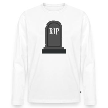 Grabstein RIP Halloween - Männer Premium Bio Langarmshirt - Weiß - Vorne - Nico (187cm)
