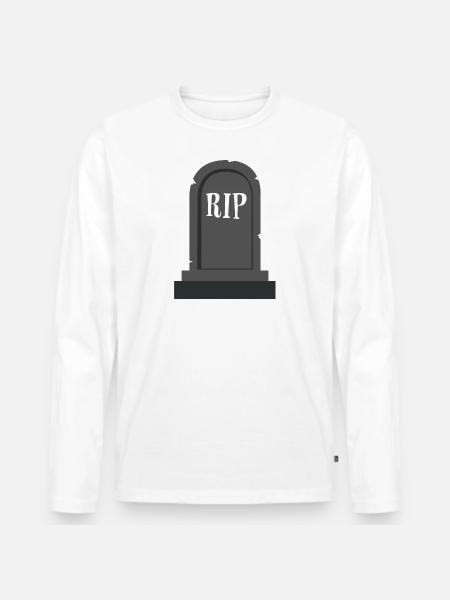 Gravestone RIP Halloween - Men's Premium Organic Long Sleeve Shirt - white