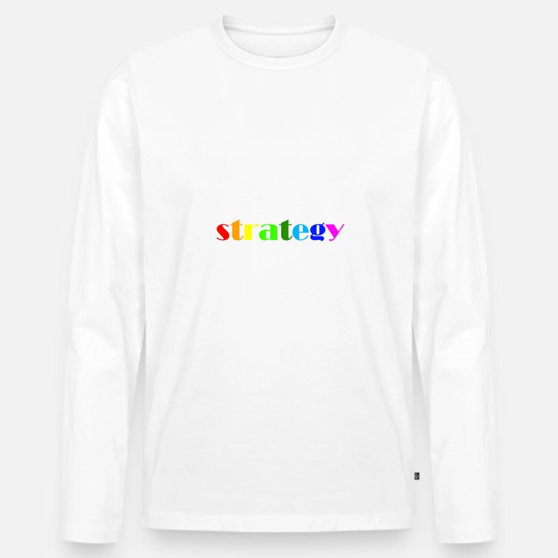 Strategy - Männer Premium Bio Langarmshirt - Weiß
