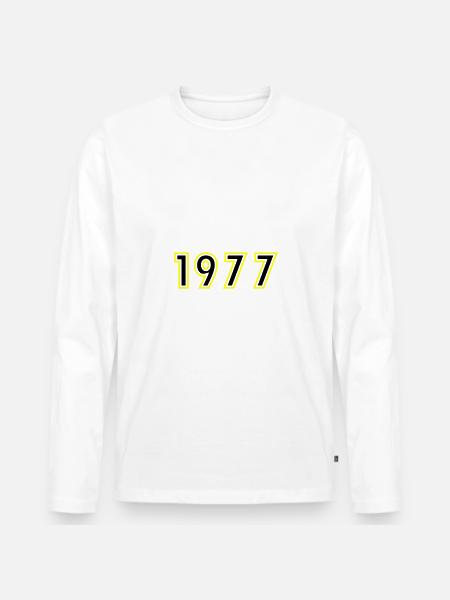 1977 Year Birthday - Men's Premium Organic Long Sleeve Shirt - white