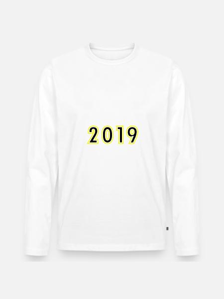2019 Year Birthday - Men's Premium Organic Long Sleeve Shirt - white